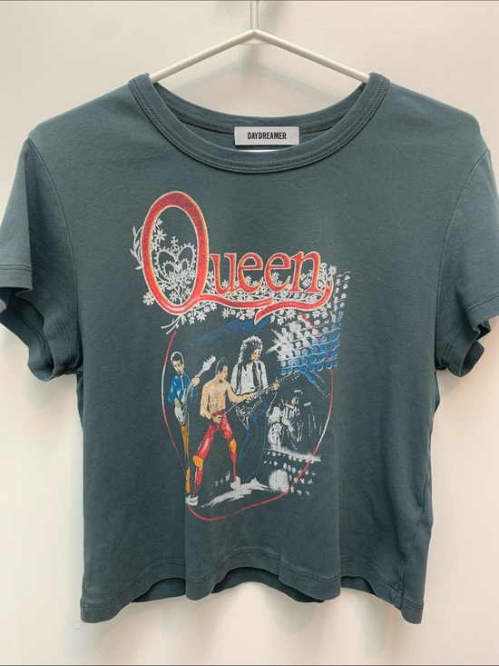Daydreamer Tops - Daydreamer Queen Band Tee - Teal Green with Red and Cream Graphic